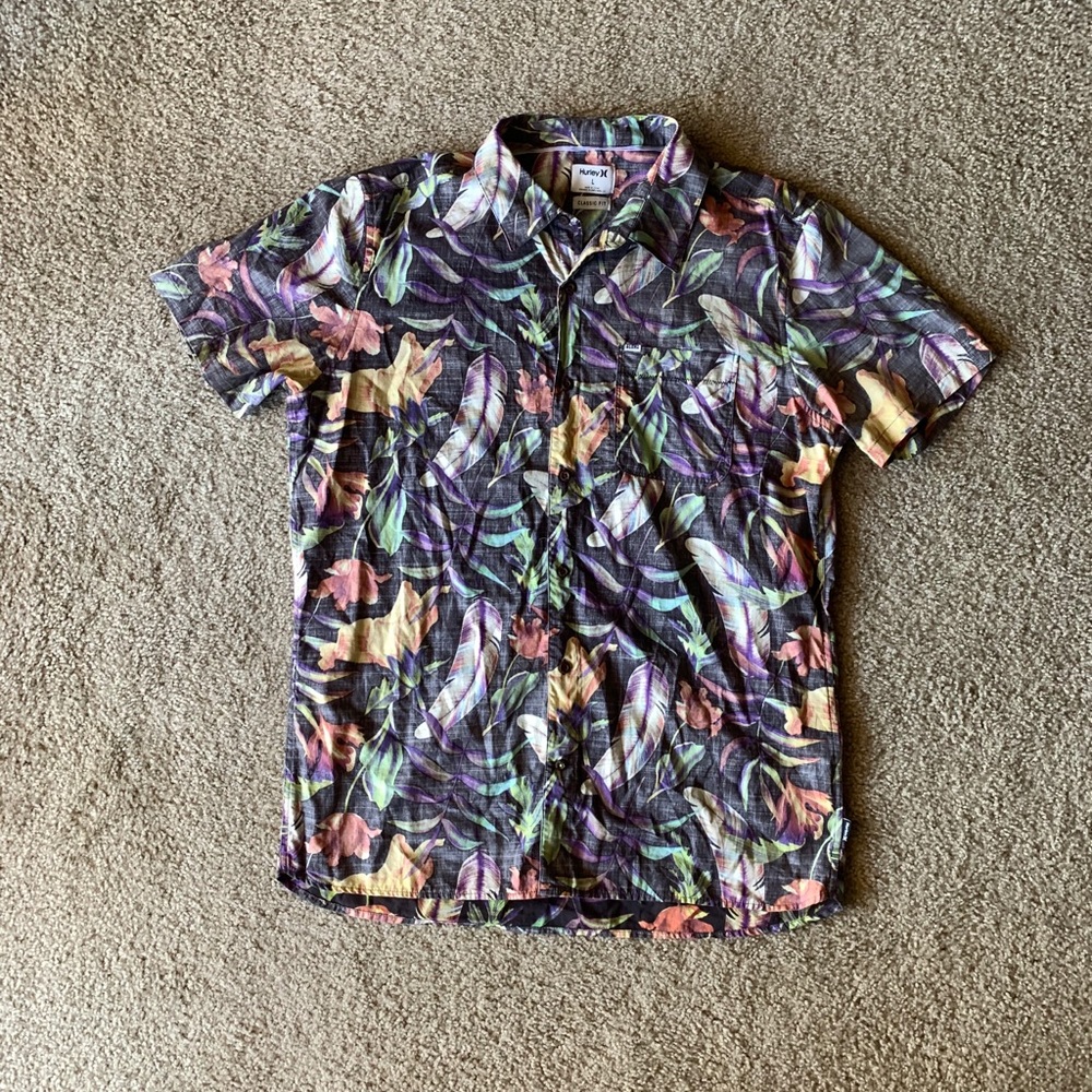 Hurley Button Up Shirt Aloha Floral - Size Large
